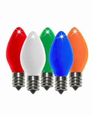 C7 Incandescent Ceramic Multi-Colored Twinkle Bulbs