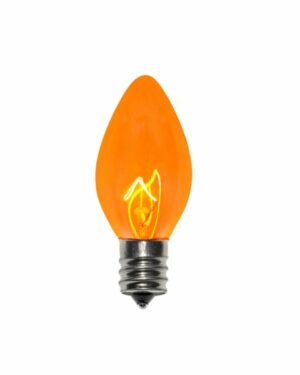 C7 Incandescent Transparent Orange Bulbs