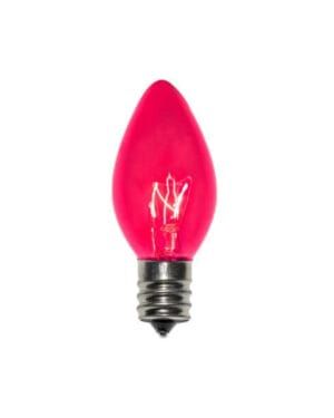 C7 Incandescent Transparent Pink Bulbs