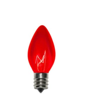 C7 Incandescent Transparent Red Bulbs