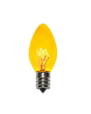 C7 Incandescent Transparent Yellow Bulbs