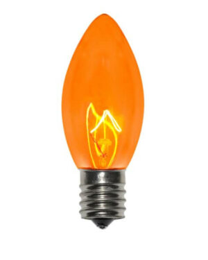 C9 Incandescent Transparent Orange Bulbs