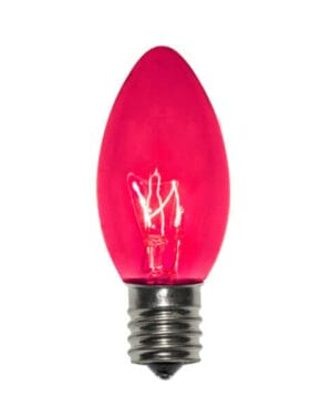 C9 Incandescent Transparent Pink Bulbs