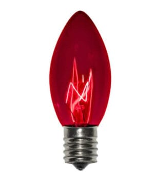 C9 Incandescent Transparent Purple Bulbs