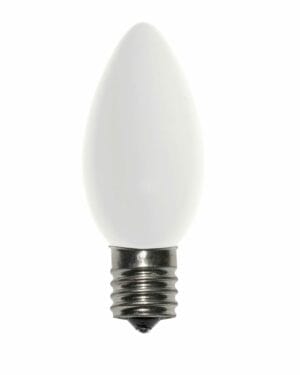 C9 Incandescent Ceramic White Bulbs
