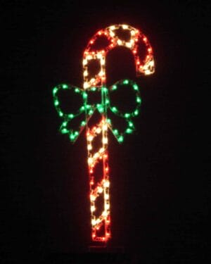 6' Candy Cane & Bow Holiday Light Display
