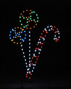 6' Candy Cane & Lollipops Holiday Light Display