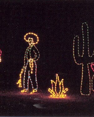 Cowboy Scene Holiday Light Display
