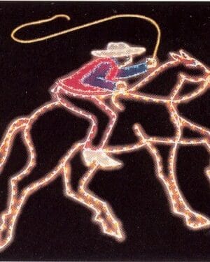 8' Cowboy On Horse Holiday Light Display