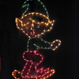 6' Elf With Skateboard Holiday Light Display