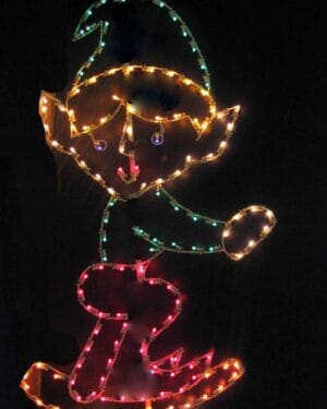 6' Elf With Skateboard Holiday Light Display
