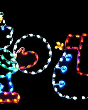 4' Elf Building A Snowman Holiday Light Display
