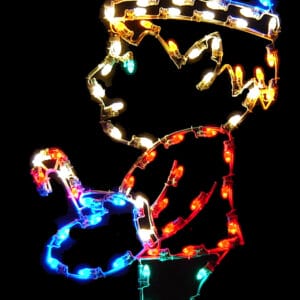 5' Elf With Candy Cane Holiday Light Display