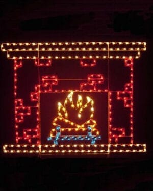 6' Fireplace Holiday Light Display