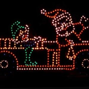10' Santa Fire Truck Holiday Light Display