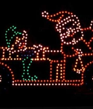 10' Santa Fire Truck Holiday Light Display