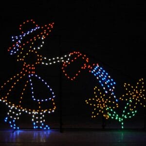 8' Girl Watering Flower Holiday Light Display