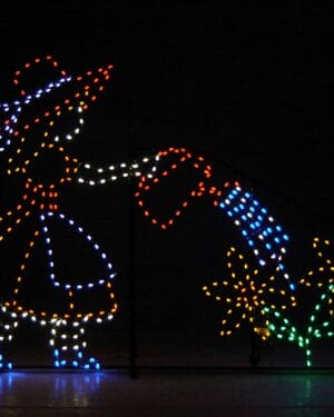 8' Girl Watering Flower Holiday Light Display