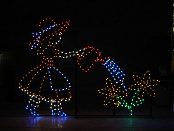 8' Girl Watering Flower Holiday Light Display