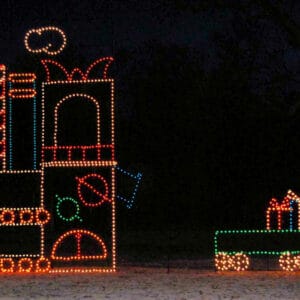 24' Toy Factory With Santa Train Holiday Light Display