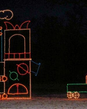 24' Toy Factory With Santa Train Holiday Light Display