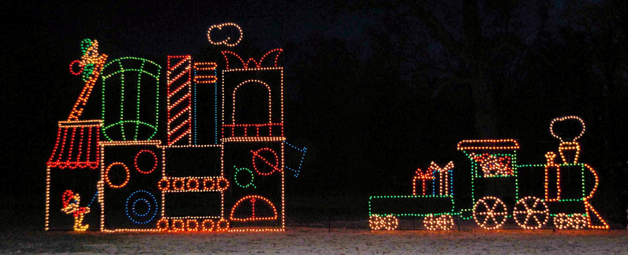 24' Toy Factory With Santa Train Holiday Light Display