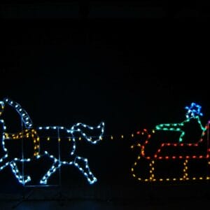 5' Horse And Sleigh Holiday Light Display