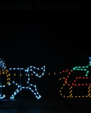 5' Horse And Sleigh Holiday Light Display