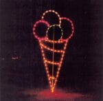 6' Ice Cream Cone Holiday Light Display