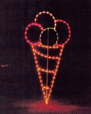 6' Ice Cream Cone Holiday Light Display
