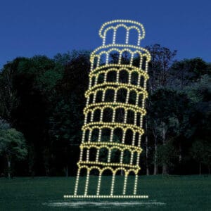 Leaning Tower Of Pisa Holiday Light Display