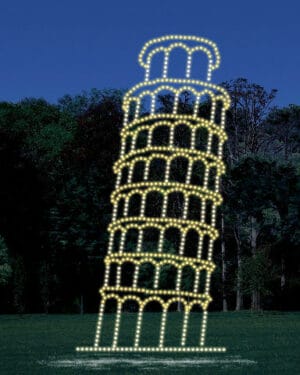 Leaning Tower Of Pisa Holiday Light Display