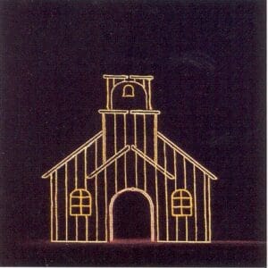 Old School House Holiday Light Display