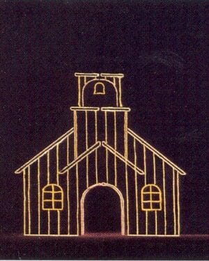 Old School House Holiday Light Display