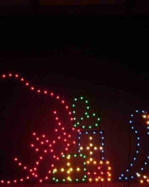 6' Penguin With Santa's Bag Holiday Light Display