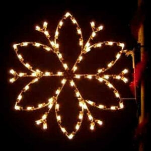 4' Silhouette Petal Snowflake Holiday Light Display