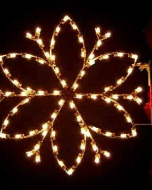 4' Silhouette Petal Snowflake Holiday Light Display