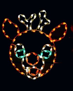 4' Silhouette Deer Face Holiday Light Display
