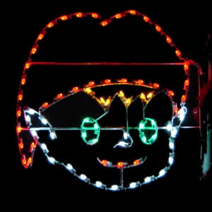 4' Elf Face Pole Mount Holiday Light Display