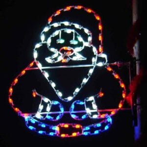 4.5' Santa Pole Mount Holiday Light Display