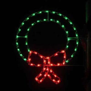 4' Silhouette Wreath Holiday Light Display