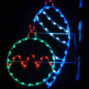5' Silhouette Ball & Teardrop Combo Holiday Light Display