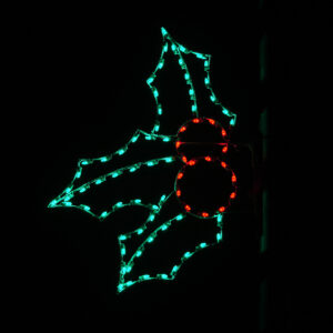6' Holly With Berries Pole Mount Holiday Light Display