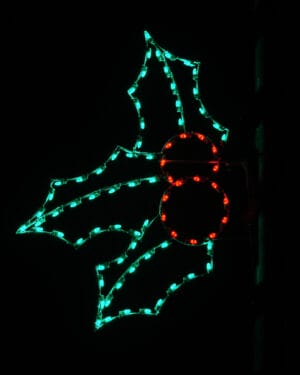 6' Holly With Berries Pole Mount Holiday Light Display