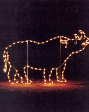 5' Rhino Holiday Light Display
