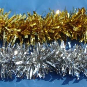 6" Cut Metallic Garland With LED Lights