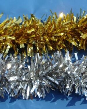 6" Cut Metallic Garland With LED Lights