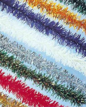 6 INCH LARGE CUT GARLAND WITH LED LIGHTS (SOLD BY THE FOOT)