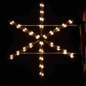 4' Silhouette Simple Burst Snowflake Holiday Light Display
