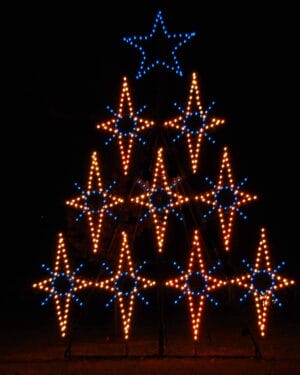 Tree Made Of Stars Holiday Light Display